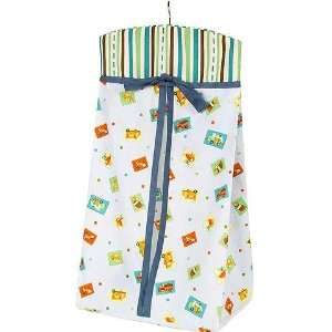 Sumersault   Zoom Diaper Stacker with Various Vehicles and Striped Top 