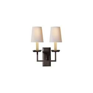  Studio J. Randall Powers Mason Double Sconce in Aged Iron 