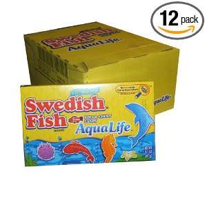 Cadbury Adams USA Swedish Fish Aqua Life, 3.1 Ounce Boxes (Pack of 12 