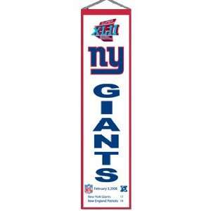  New York Giants Super Bowl 42 Wool 8x32 Heritage Banner 