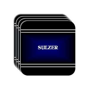 Personal Name Gift   SULZER Set of 4 Mini Mousepad Coasters (black 