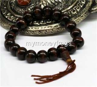 Tibet Buddhist Brown Wood Mala Bracelet Prayer Bead #DS  