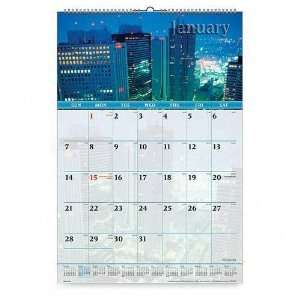 Monthly Wall Cal, City Scenes, 15 1/2x22 3/4, White 