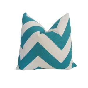  Decorative Designer Pillow Cover 18x18 inch Teal & White 