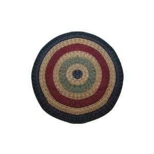 California   Country Navy with Sage & Burgundy   Round Braided Rug (12 