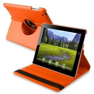  Orange 360 degree Leather Case with FREE Anti Glare LCD 