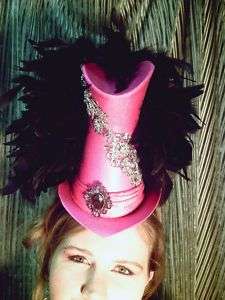 Drama Queen Pink Showgirl Top Hat Burlesque Rdy To Ship  
