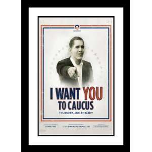   Framed and Double Matted (Iowa Caucus) Campaign Poster