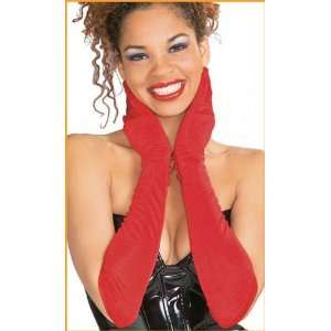  Long Red Nylon Gloves Costume 5Th Avenue Fifth Fun Toys & Games