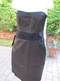 BEBE DRESS black 171960 Gina Strapless lace halter bustier  
