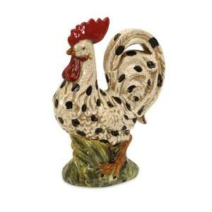  12 Strutting Ceramic Country Farm Spotted Rooster