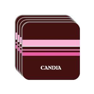 Personal Name Gift   CANDIA Set of 4 Mini Mousepad Coasters (pink 