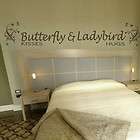 BUTTERFLY KISSES & wall quote transfer graphic vinyl large stencil 
