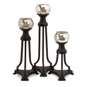  Classic Elevated Glass Candle Holders   Set of 3 Arts 