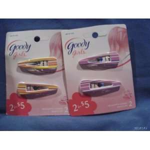   Goody Girls Delightful Stripes Snap Clips 2 Count Colors Vary Beauty