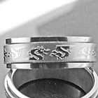   Chic Mens Double Dragon Spin Stainless 316L Steel Finger Ring