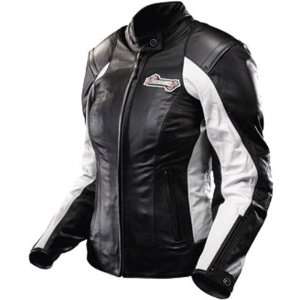 Z1R Nectar Womens Leather Street Bike Racing Motorcyle Jacket   Black 
