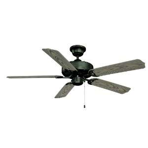 All Weather Collection 52ö Aged Bronze Ceiling Fan with Weathered Oak 