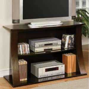  Espresso Swoop Front Bookcase Media Stand    Powell 383 