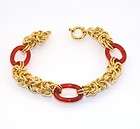 13.90gr Technibond Polished Byzantine Bracelet 14K Yellow Gold Clad 