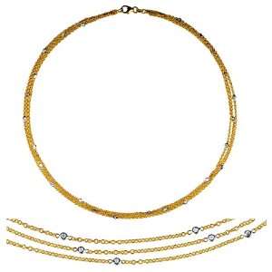   Diamond By The Inch 3 Strands Necklace 18 Inch CleverEve Jewelry