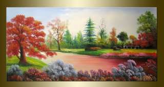   Lake and Forest Modern Landscape oil painting bestbid_shop C3  