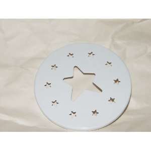   Star Small White Enamel Metal Candle Capper Topper 