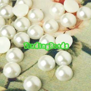 70 white arcylic Flat Round beads Cabochons AR0335 FREE  