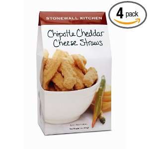 Stonewall Kitchen Chipotle Cheddar Cheese Straws, 5 Ounce Boxes (Pack 