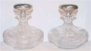 IMPORTANT PAIR OF SIGNED HAWKES INTAGLIO CUT GRAVIC GLASS DECANTERS *
