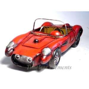  Red Ferrari Racing Sports Car Model, Tin Vintage Dcor 