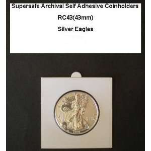   50 2.5x2.5 Self Adhesive Cardboards for SILVER EAGLES 