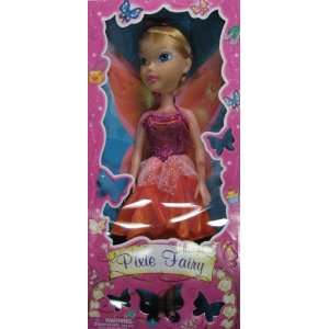   GIANT 21 Pixie Fairy Doll Orange and Pink Glitter Dress Toys & Games
