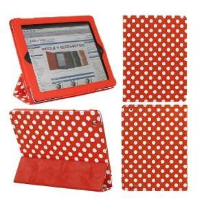  Executive RED WHITE POLKA DOTS Wallet Case Cover Stand With TRI 