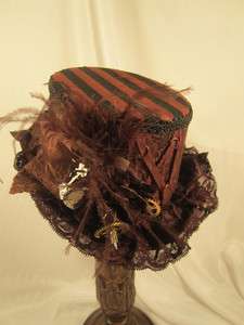 Steampunk Gothic Raven Victorian Black Top Hat Gears Clock Parts 