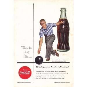 1954 Coca Cola Ad Eddie Fisher on NBC Coke Time Bowling Original Coke 