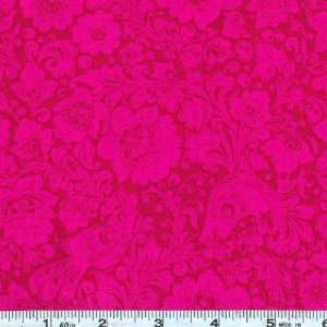  45 Wide Paulina Damask Birds Red Fabric By The Yard 