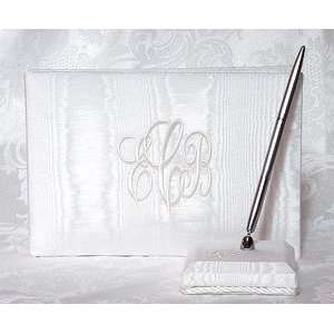 Moire Monogram Collection Guest Book 