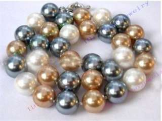 12mm Lovely Multicolor Sea Shell Pearl Necklace  