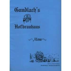  Gundlachs Hofbrauhaus Menu Plainville MA 1959 Everything 