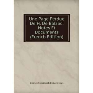  Une Page Perdue De H. De Balzac Notes Et Documents 