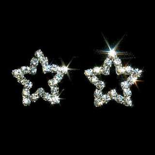 Sparkling Crystal Rhinestone Star Shaped Post Earrings  