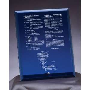    Sapphire Traditional Blue Glass Patent Plaque