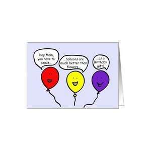  Cartoon Balloon People Birthday Greetings, Mom Card 