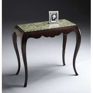   Console Table with Moss Green Fossil Stone Top Furniture & Decor