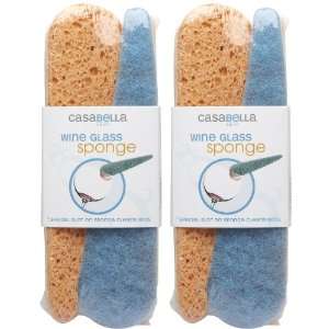  Casabella Wine Glass SpongeBlue/Orange, 2 ct 2 pack 