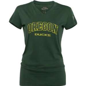  Oregon Ducks Womens Green V neck Long Body T Shirt 