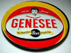 VINTAGE GENESEE ASK FOR JENNY 12 TIN TRAY * GREAT  