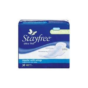  Stayfree Pads Ultra Thin Regular Wings, 48ct Health 