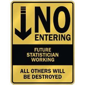   NO ENTERING FUTURE STATISTICIAN WORKING  PARKING SIGN 